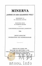 MINERVA JAHRBUCH DER GELEHRTEN WELT 1934   1934  PDF电子版封面    FRIEDRICH RICHTER AND GERHARD 