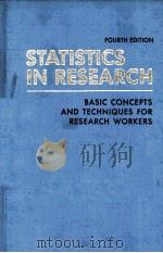 STATISTICS IN RESEARCH  FOURTH EDITION     PDF电子版封面  081381569X  BERNARD OSTLE，LINDA C.MALONE 