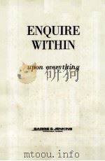 ENQUIRE WITHIN:UPON EVERYTHING     PDF电子版封面     