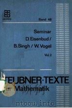 SEMINAR  VOL.2     PDF电子版封面    D.EISENBUD，B.SINGH，W.VOGEL 