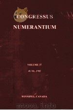 CONGRESSUS NUMERANTIUM  VOLUME 37   1983  PDF电子版封面  0919628370   