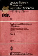 ANALYSIS AND OPTIMIZATION OF SYSTEMS  PART 2（1984 PDF版）