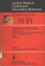OPTIMIZATION TECHNIQUES  PART 1   1980  PDF电子版封面  3540100806   