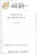 SYMPOSIA MATHEMATICA  VOLUME 25     PDF电子版封面     