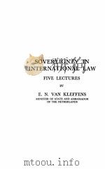 SOVEREIGNTY IN INTERNATIONAL LAW:FIVE LECTURES（1954 PDF版）