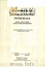 HANDBOOK OF HYPERGEOMETRIC INTEGRALS     PDF电子版封面  0853121222  HAROLD EXTON 