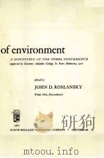 THE CONTROL OF ENVIRONMENT：A DISCUSSION AT THE NOBEL CONFERENCE（ PDF版）