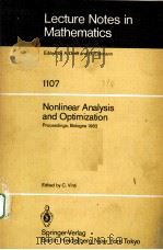 NONLINEAR ANALYSIS AND OPTIMIZATION   1984  PDF电子版封面  3540139036  C.VINTI 