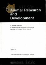 ANIMAL RESEARCH AND DEVELOPMENT  VOLUME 46     PDF电子版封面     