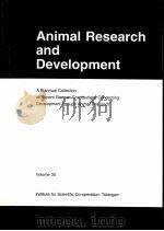ANIMAL RESEARCH AND DEVELOPMENT  VOLUME 35     PDF电子版封面     
