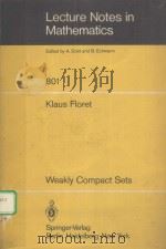 WEAKLY COMPACT SETS   1980  PDF电子版封面  3540099913  KLAUS FLORET 