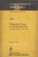 PROBABILITY THEORY ON VECTOR SPACES 2   1980  PDF电子版封面  3540102531  A.WERON 