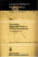 GEOMETRIE ALGEBRIQUE REELLE ET FORMES QUADRATIQUES     PDF电子版封面  3540119590  A.DOLD AND B.ECKMANN 