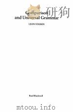 COMPARISON AND UNIVERSAL GRAMMAR     PDF电子版封面    LEON STASSEN 