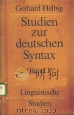 STUDIEN ZUR DEUTSCHEN SYNTAX  BAND 1   1983  PDF电子版封面     