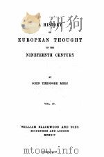 A HISTORY OF EUROPEAN THOUGHT IN THE NINETEENTH CENTURY VOL.Ⅳ（ PDF版）