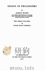 ESSAYS IN PHILOSOPHY   1927  PDF电子版封面    JAMES WARD 