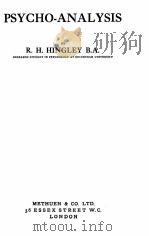 PSYCHO-ANALYSIS   1921  PDF电子版封面    R.H.HINGLEY 