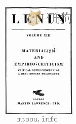 MATERIALISME ET EMPIRIO-CRITICISME     PDF电子版封面    LENIN 