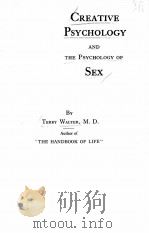 CREATIVE PSYCHOLOGY AND THE PSYCHOLOGY OF SEX（1924 PDF版）