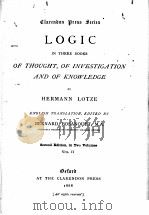 LOGIC SECOND EDITION VOL.Ⅱ   1888  PDF电子版封面    HERMANN LOTZE 