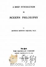 A BRIEF INTRODUCTION TO MODERN PHILOSOPHY（1921 PDF版）