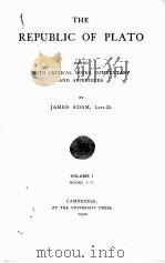 THE REPUBLIC OF PLATO VOLUME Ⅰ   1920  PDF电子版封面    JAMES ADAM 