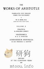 THE WORKS OF ARISTOTLE VOLUME Ⅹ（1921 PDF版）