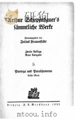 ARTHUR SCHOPENHAUER‘S SAMMTLICHE WERKE 5   1922  PDF电子版封面     