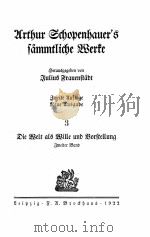 ARTHUR SCHOPENHAUER‘S SAMMTLICHE WERKE 3   1922  PDF电子版封面     
