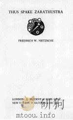 THUS SPAKE ZARATHUSTRA   1933  PDF电子版封面     