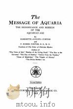 THE MESSAGE OF AQUARIA SECOND EDITION（1923 PDF版）