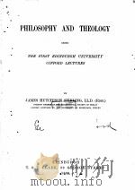 PHILOSOPHY AND THEOLOGY   1890  PDF电子版封面    JAMES HUTCHISON STIRLING 