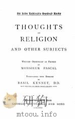 THOUGHTS ON RELIGION AND OTHER SUBJECTS（ PDF版）
