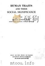 HUMAN TRAITS AND THEIR SOCIAL SIGNIFICANCE（ PDF版）