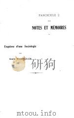 ESQUISSE D‘UNE SOCIOLOGIE   1906  PDF电子版封面     
