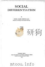SOCIAL DIFFERENTIATION   1926  PDF电子版封面    CECIL CLARE NORTH 