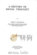 A HISTORY OF SOCIAL THOUGHT SECOND EDITION   1928  PDF电子版封面     