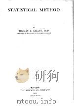 STATISTICAL METHOD   1923  PDF电子版封面    TRUMAN L.KELLEY 