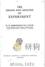THE DESIGN AND ANALYSIS OF EXPERIMENT   1953  PDF电子版封面    M.H.QUENOUILLE 