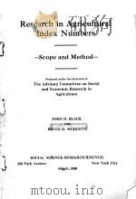 RESEARCH IN AGRICULTURAL INDEX NUMBERS（1938 PDF版）