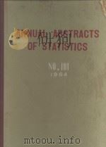 ANNUAL ABSTRACT OF STATISTICS NO.101 1964   1964  PDF电子版封面     