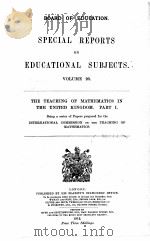 SPECIAL REPORTS ON EDUCATIONAL SUBJECTS VOLUME 26   1912  PDF电子版封面     