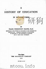 A HISTORY OF EDUCATION IN MODERN TIMES（1920 PDF版）