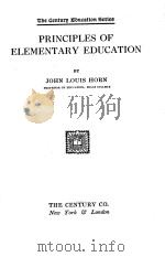 PRINCIPLES OF ELEMENTARY EDUCATION   1929  PDF电子版封面     