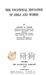 THE VOCATIONAL EDUCATION OF GIRLS AND WOMEN（1920 PDF版）