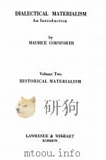 DIALECTICAL MATERIALISM VOLUME TWO   1956  PDF电子版封面     