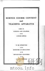 SCIENCE COURSE CONTENT AND TEACHING APPARATUS   1946  PDF电子版封面     