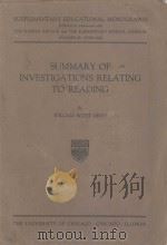 SUMMARY OF INVESTIGATIONS RELATING TO READING（1925 PDF版）