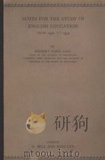 NOTES FOR THE STUDY OF ENGLISH EDUCATION FROM 1900 TO 1930（1931 PDF版）